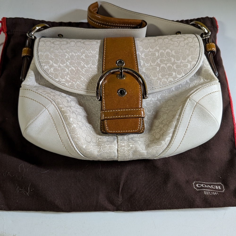 Coach White and Tan Women's Bag